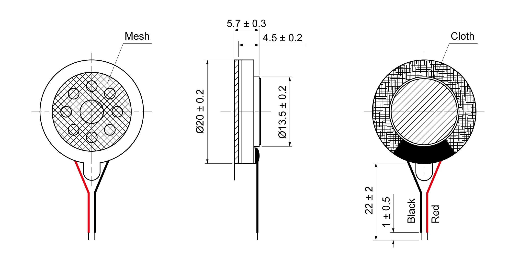 OSR20R-5.7F0.5W8A-W Mechanical Drawing